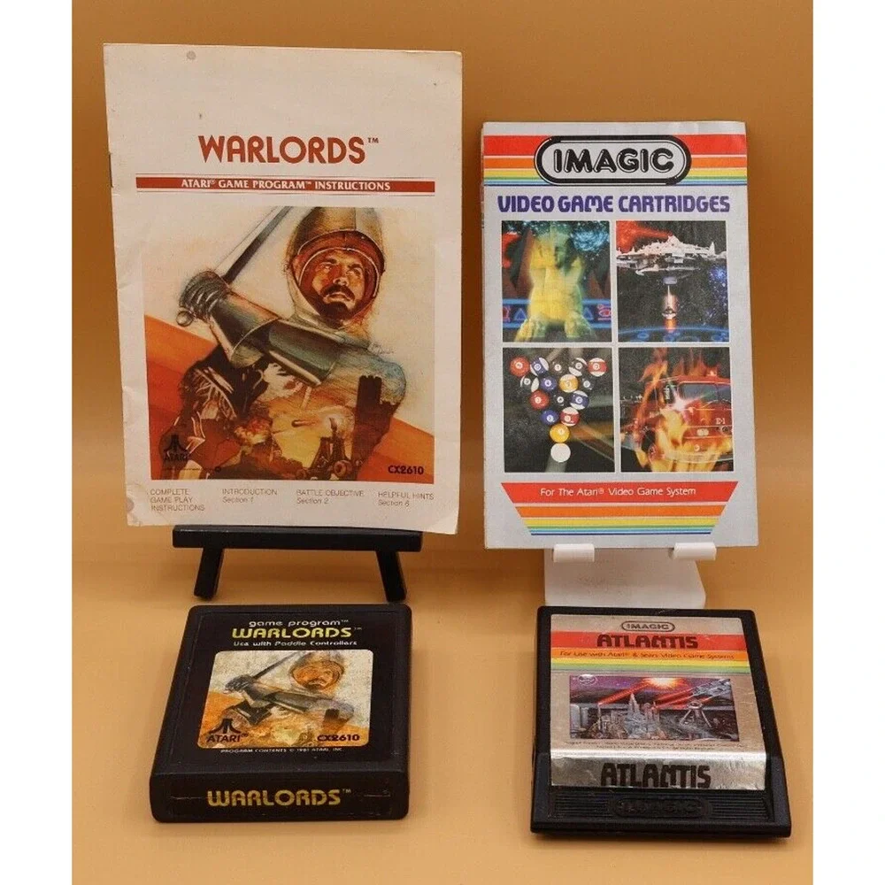 Atari‎ 2600 Warlords With Manual & Imagic Atlantis Untested Video Games Lot of 2